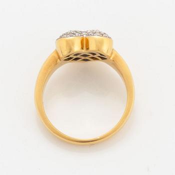 Heart shaped brilliant-cut diamond ring.