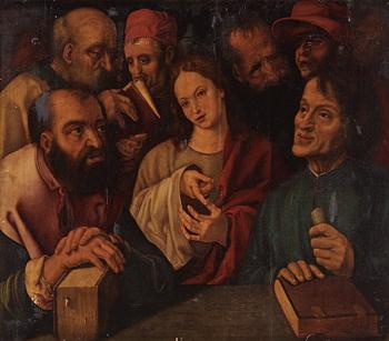 283. Flemish artist 16/17th Century. Christ Preaching in the Temple.