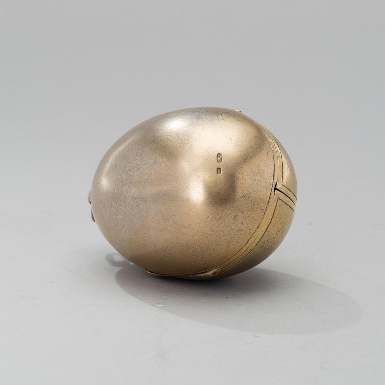 EGG/ICON, silver, Russia, St:Petersburg ca 1900, unclear makers mark, total weight 136 g.