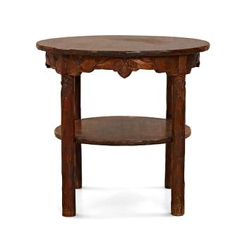 296. BRÖDERNA ERIKSSON (The Eriksson brothers), attributed to, a stained and carved table, Arvika, Art Nouveau,