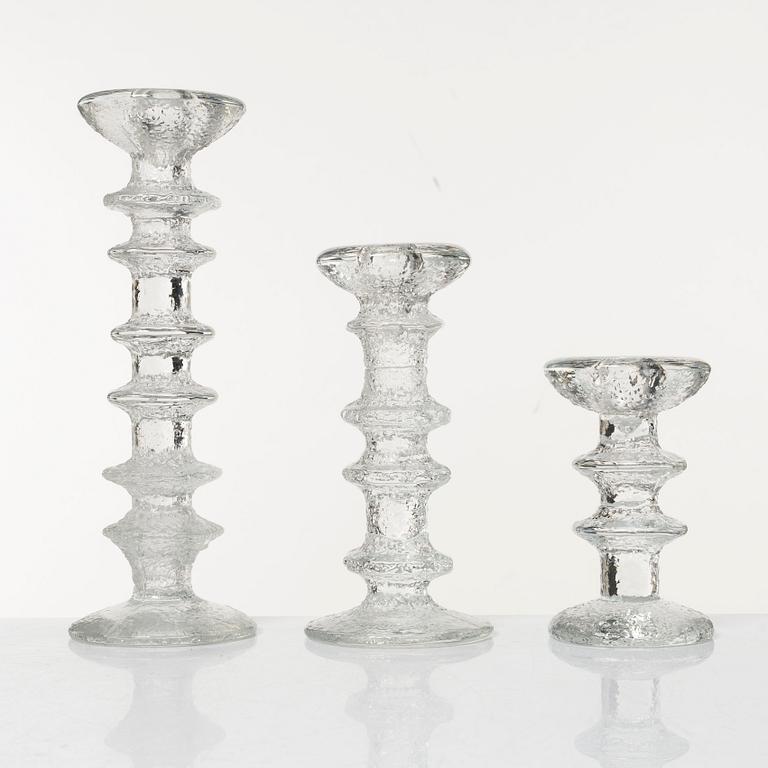 Timo Sarpaneva, a set of 3 vases and 3 candlesticks, Iittala, Finland.