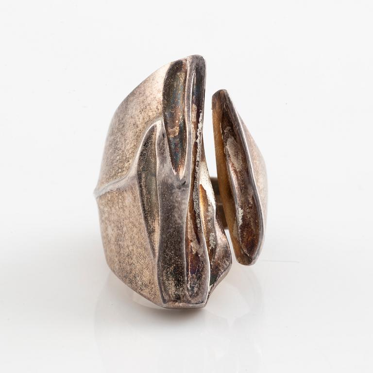 Lapponia, two sterling silver rings and tie ping.