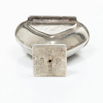 Scent box, silver, possibly mark of Elling Olai Johansen, Stavanger, Norway, 19th century.
