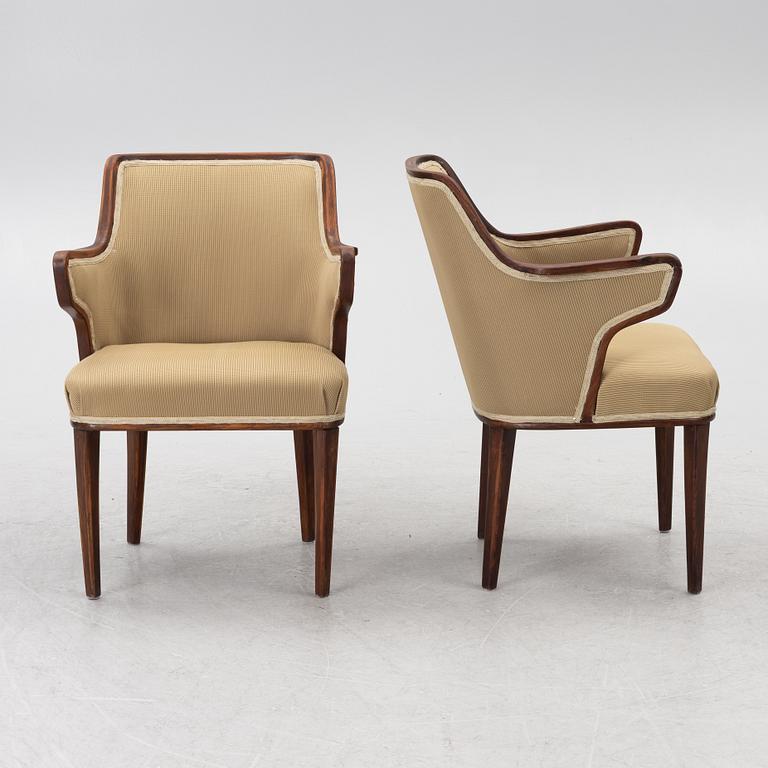 A pair of Swedish Modern armchairs, 1940's/50's.