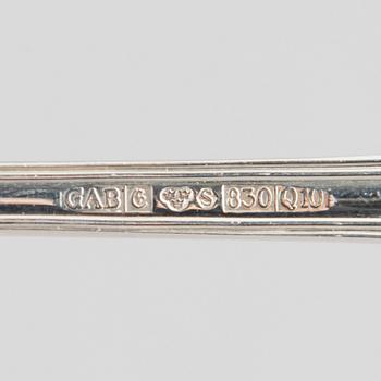 Cutlery service, 63 pieces, silver model Olga, GAB and CG Hallberg, 1960s-70s.