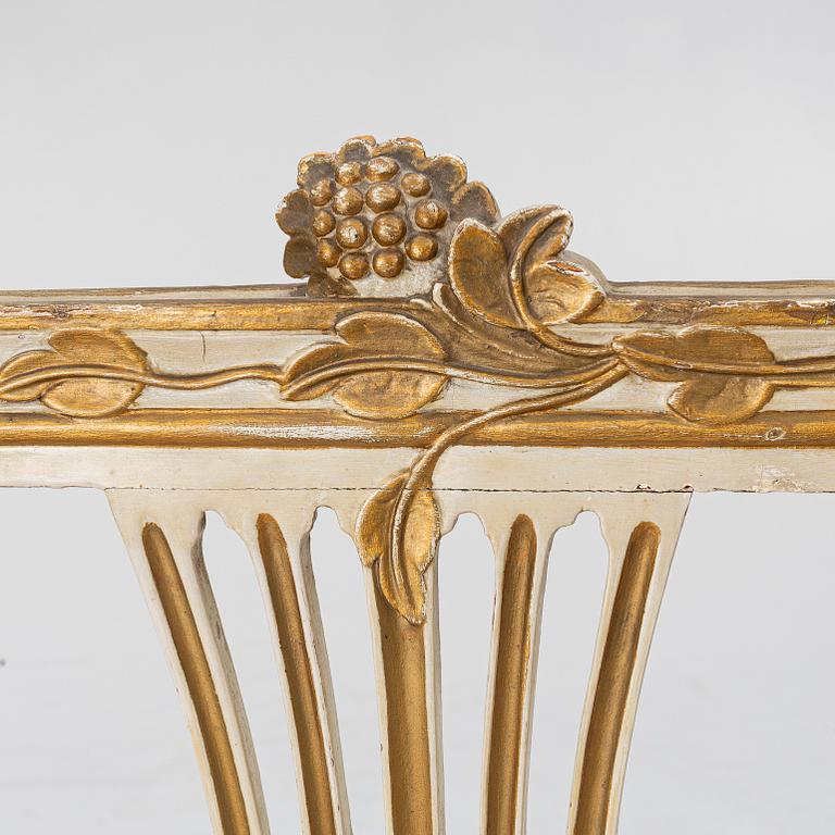 A Gustavian amrchair from Lindome, Sweden, late 18th century.