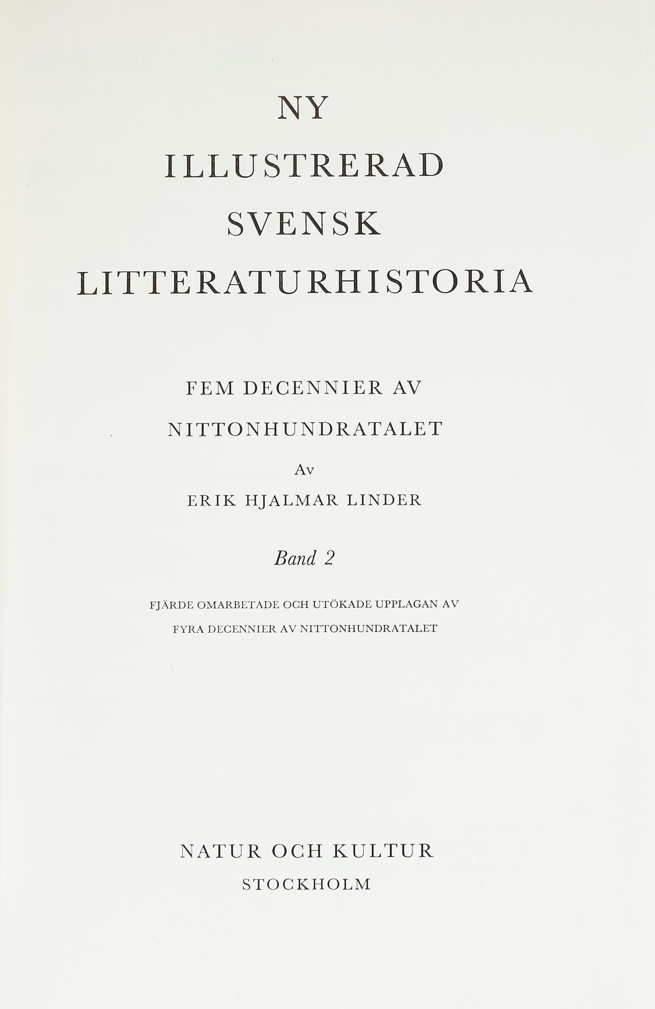 BOKPARTI OM SVENSL LITTERATURHISTORIA, 13 vol, bla Den svenska litteraturen, I-IV, Lönnroth o Delblanc, 1987-89.