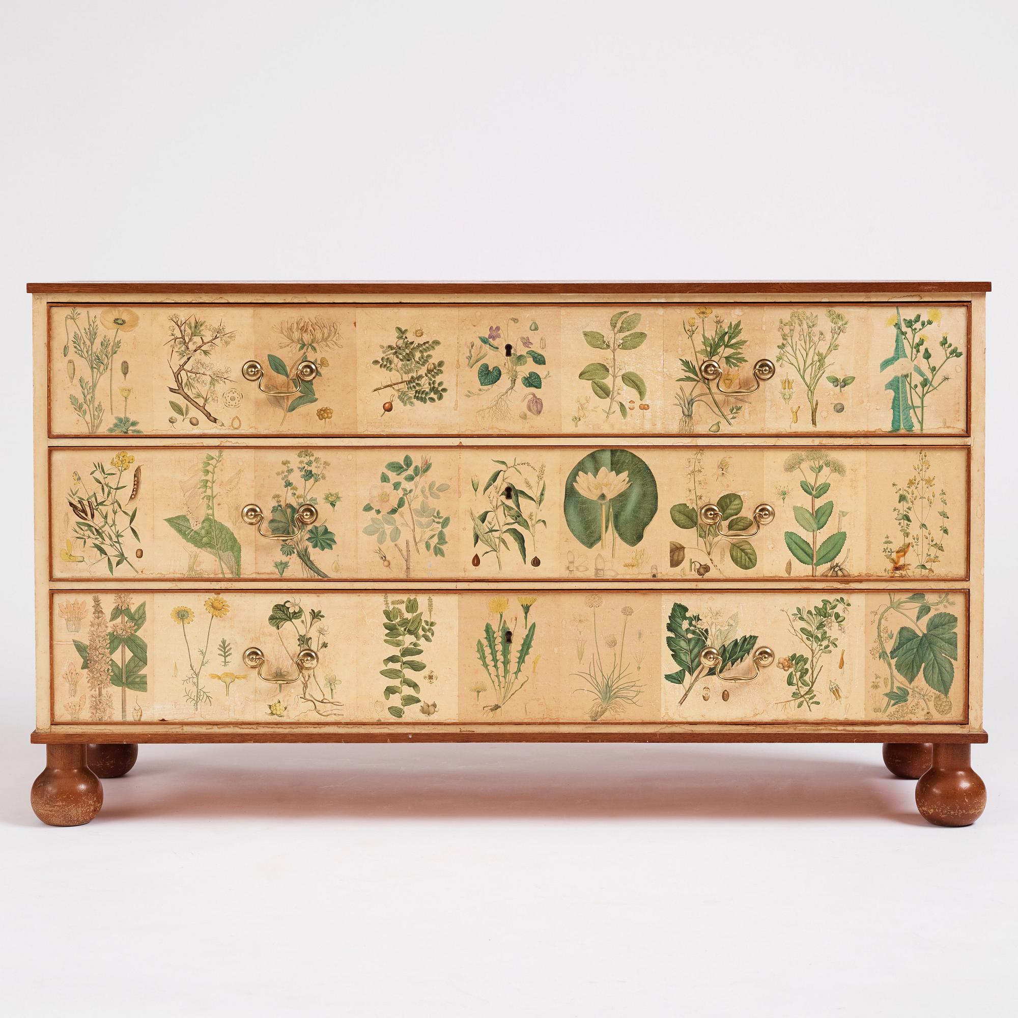 Josef Frank, a 'Flora' chest of drawers, Svenskt Tenn Sweden 1930-40s.
