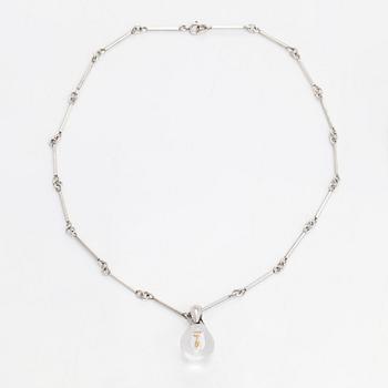 Björn Weckström, hänge "Nuggetdroppen", sterlingsilver, guld och akryl, Lapponia med kedja i silver.