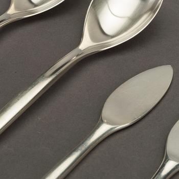 OLE HAGE, sterling silver, bestick, 15 delar, modell "TULIP" för A. Michelsen Danmark, 1900-talets mitt.