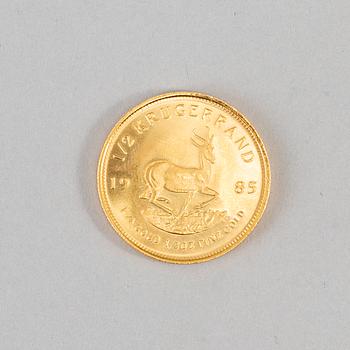 1/2 Ounce South African Krugerrand, gold coin.