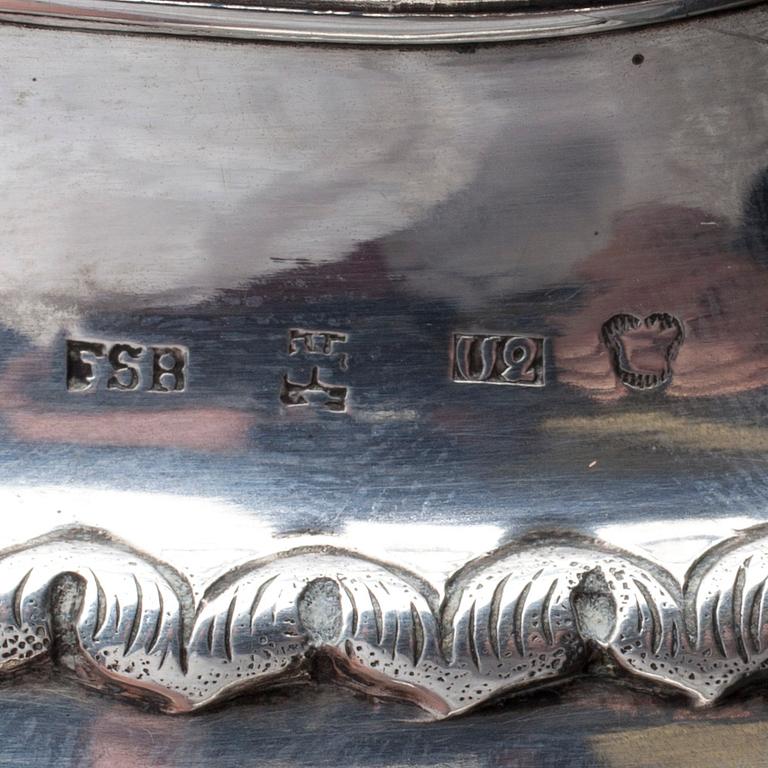 GRÄDDSNÄCKA, silver, Fromholt Strandberg Uleåborg, 1853. Paino 170,7 g.