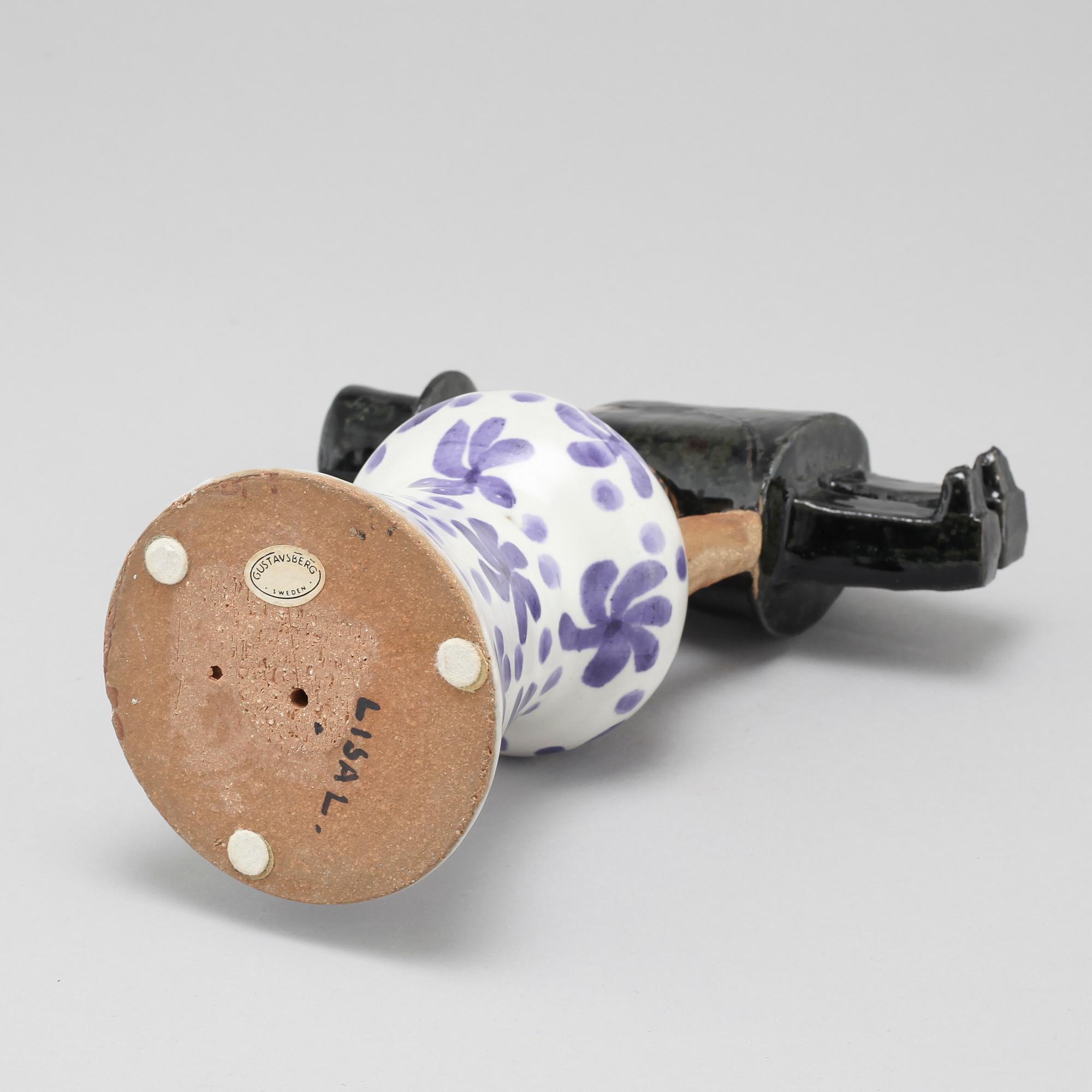 LISA LARSON, figurin, stengods, Gustavsberg, signerad Lisa L.