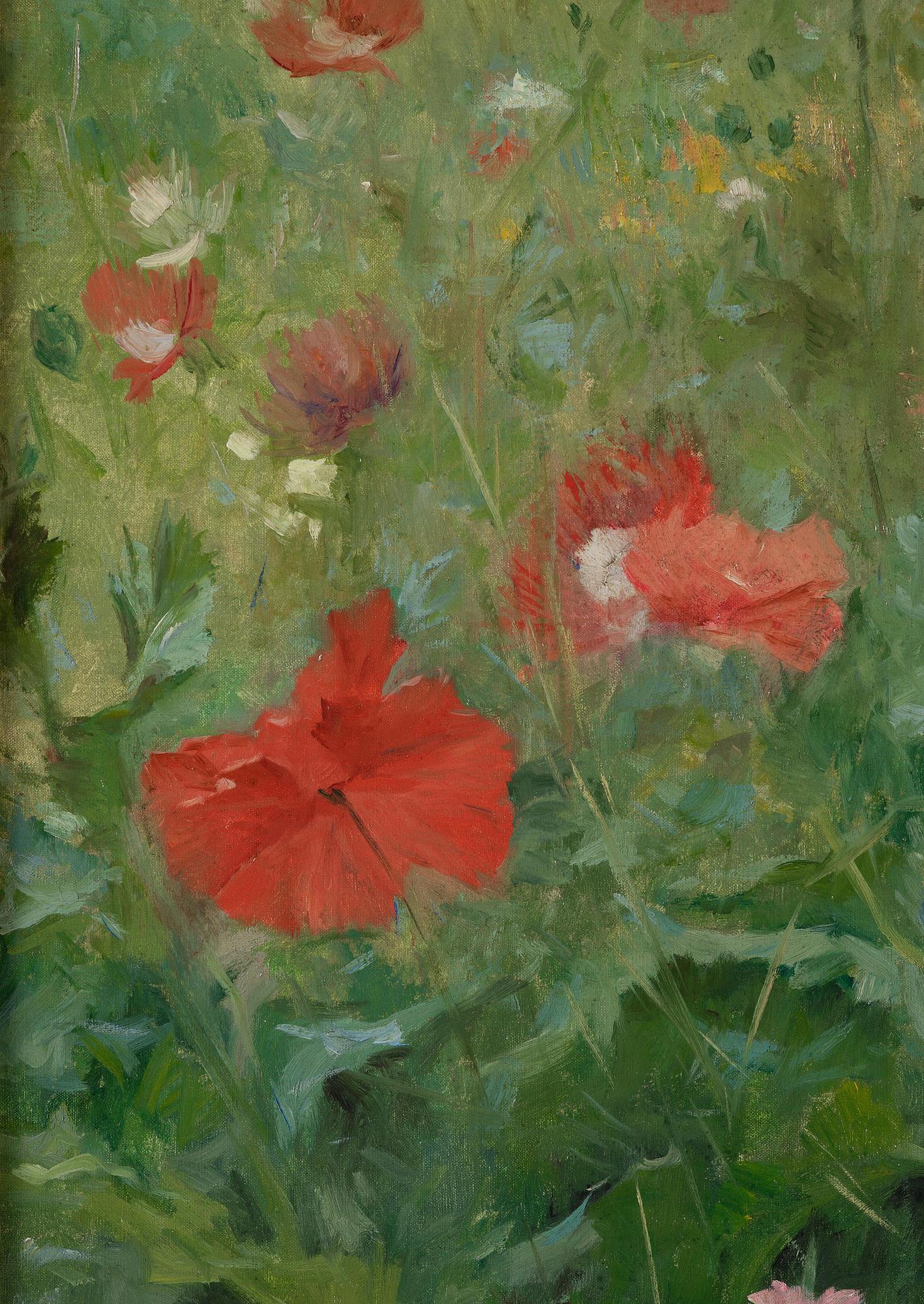 Julius Le Blanc Stewart, Poppy field with resting model.