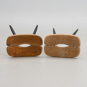 A pair of Pirkka stools manufactured by Laukaan Puu and designed in 1955.