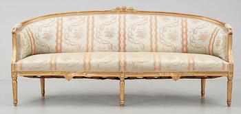 SALONGSGRUPP, 9 delar. Gustaviansk stil, 1900-talets mitt.