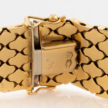 18K three colour gold bracelet, Vicenza, Italy.