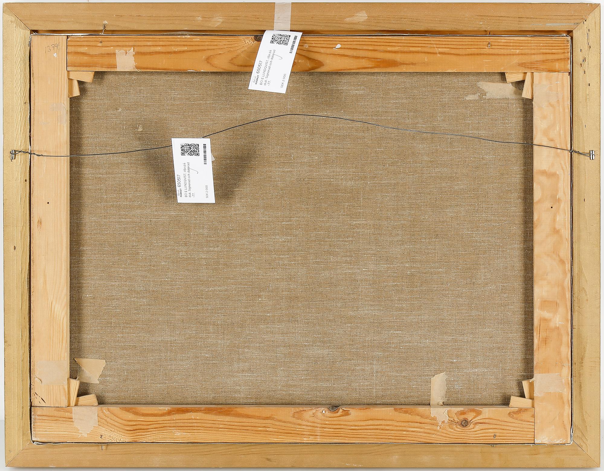 BO E LUNDQVIST, olja på duk. Signerad och daterad -77.