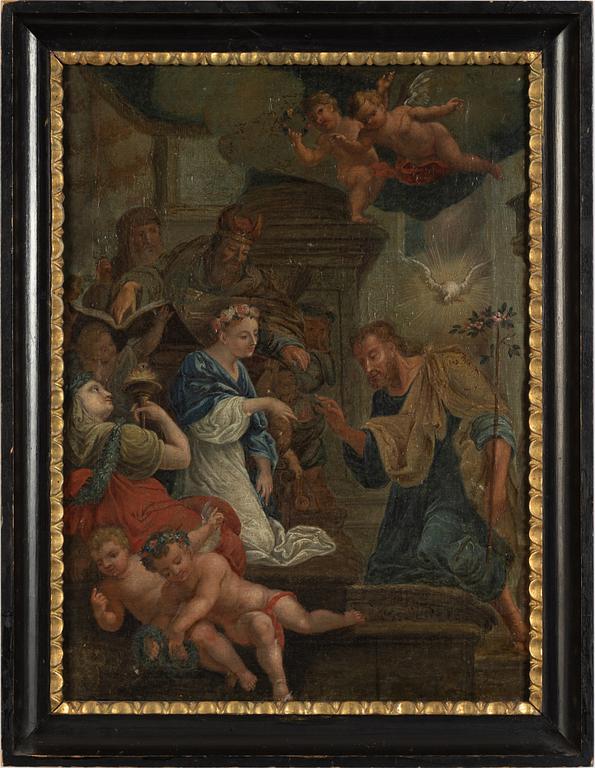Italian artist, 18th Century, The mystical marriage of St Catharina.