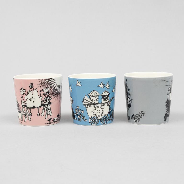 Six Moomin mugs, Moomin Characters, Arabia, Finland.