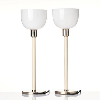 Harald Notini, a pair of table lamps, modell '15171', or "The study lamp", Arvid Böhlmarks Lampfabrik, Sweden, 1930s.