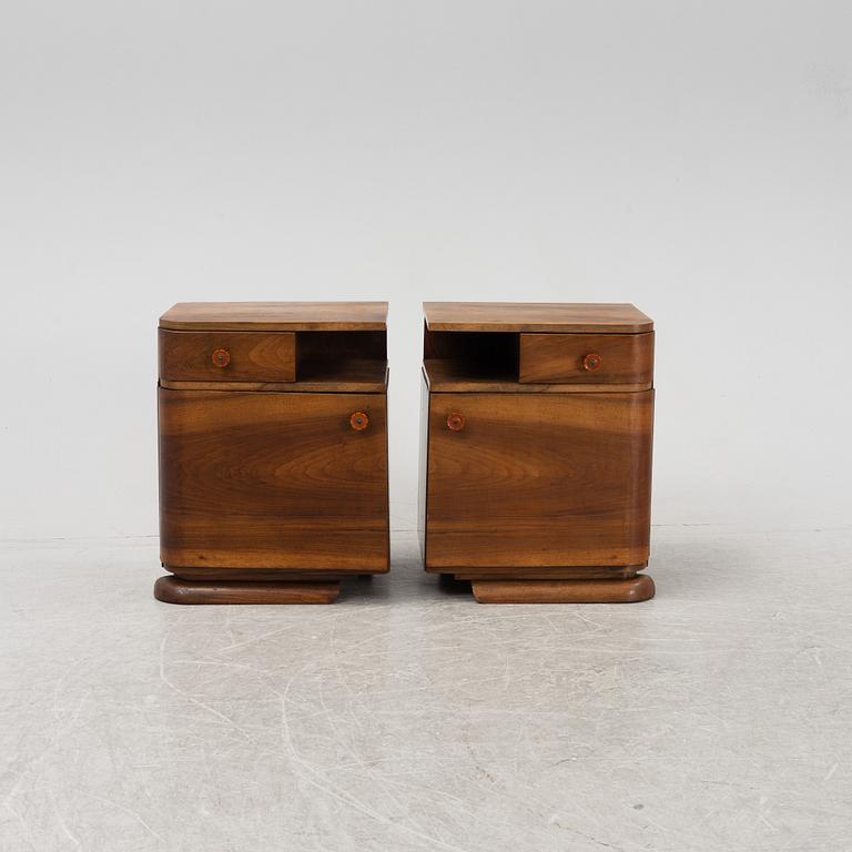 A pair of bedside tables, 1930's/40's.