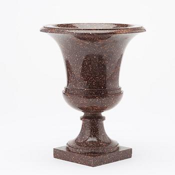 A Swedish early 19th century porphyry urn.