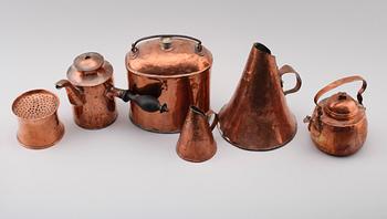 KOPPARFÖREMÅl, 5 delar, 1800-tal.