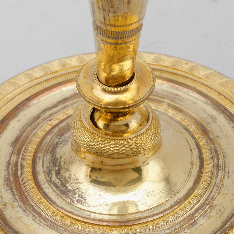 LJUSSTAKE, förgylld brons, 1700-talets andra hälft.