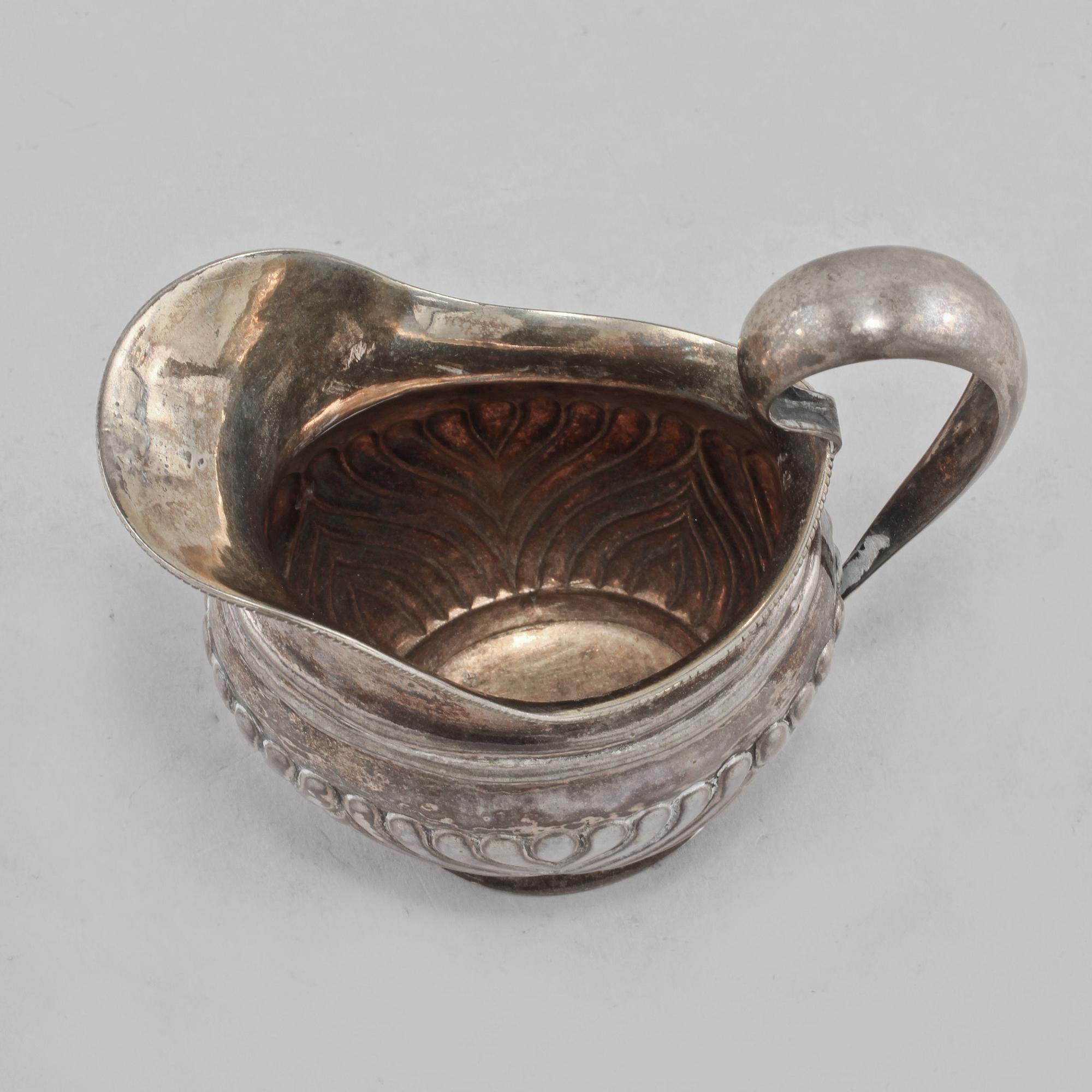 GRÄDDKANNA, silver, 1800-tal. Vikt 87 g.