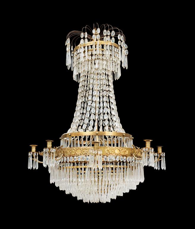 A Swedish Empire 1820/30's nine-light chandelier.