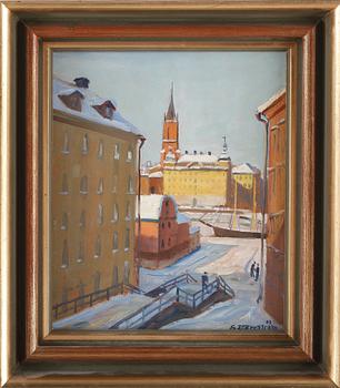 GUNNAR ZETTERSTRÖM, olja på pannå, signerad.