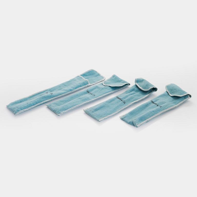 Tiffany & Co, Two pairs of sterling silver fish cutlery set.