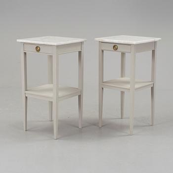 A pair of bedside tables, early 20th century.