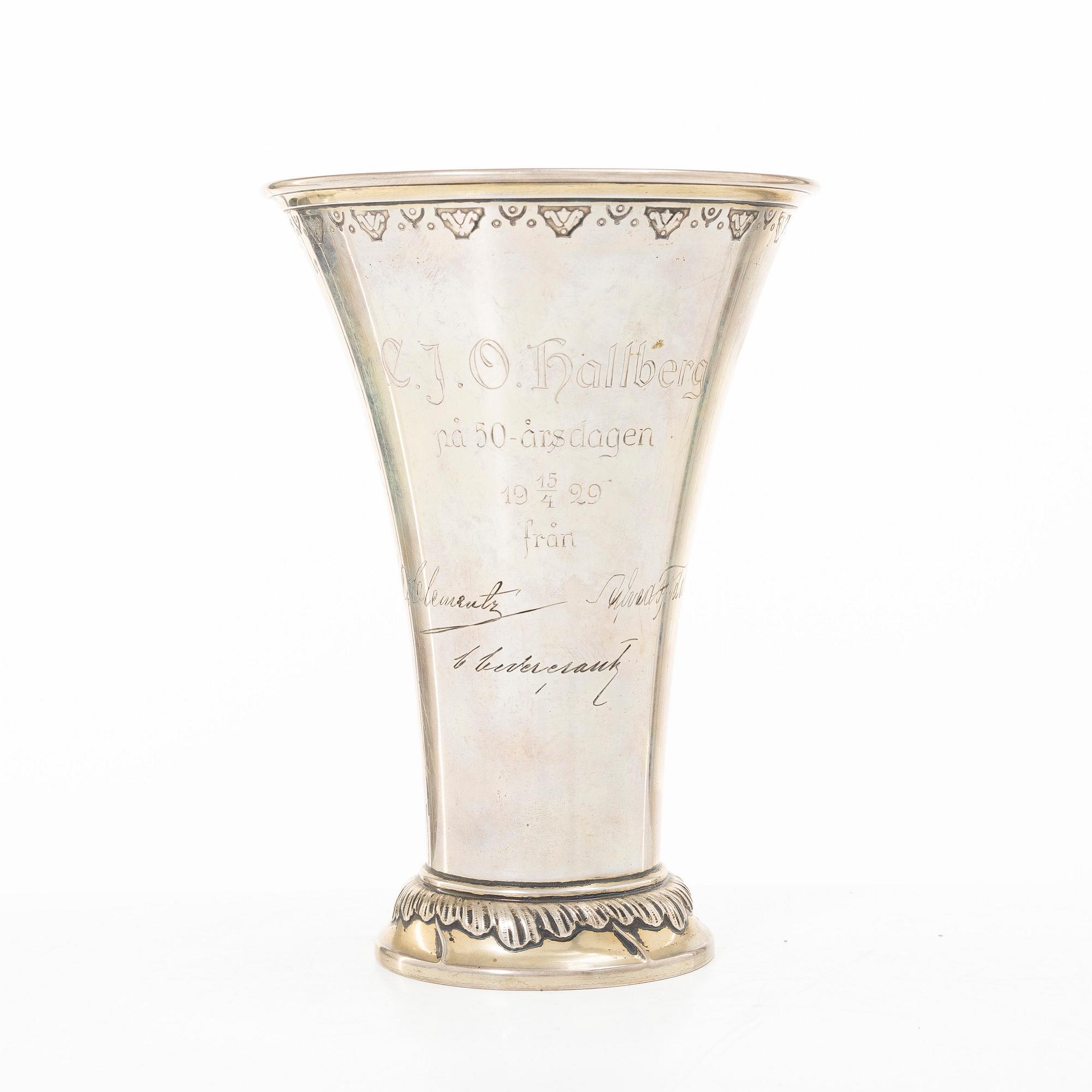 C.G. Hallberg, A Swedish silver beaker, Stockholm 1929.