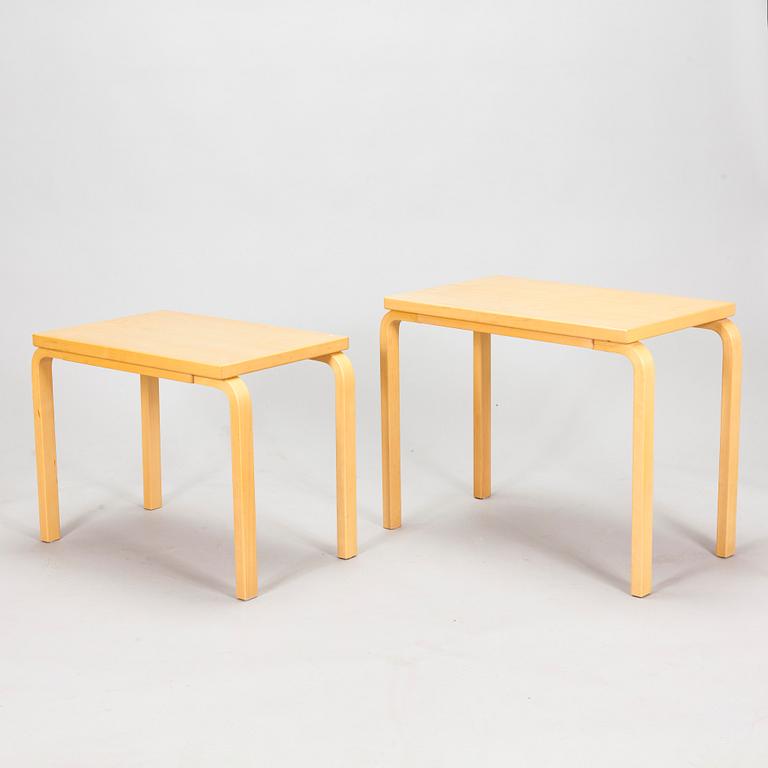 Alvar Aalto, two side tables, Artek, Finland 1980s.
