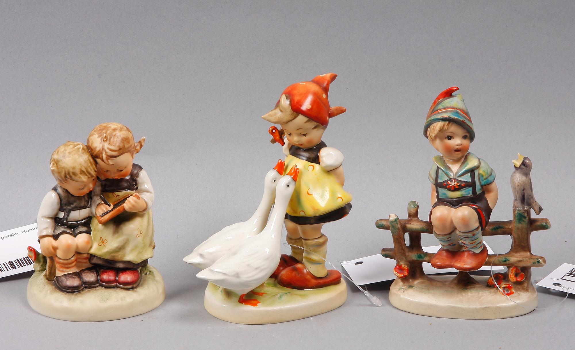 FIGURINER 3 st, keramik, Hummel.