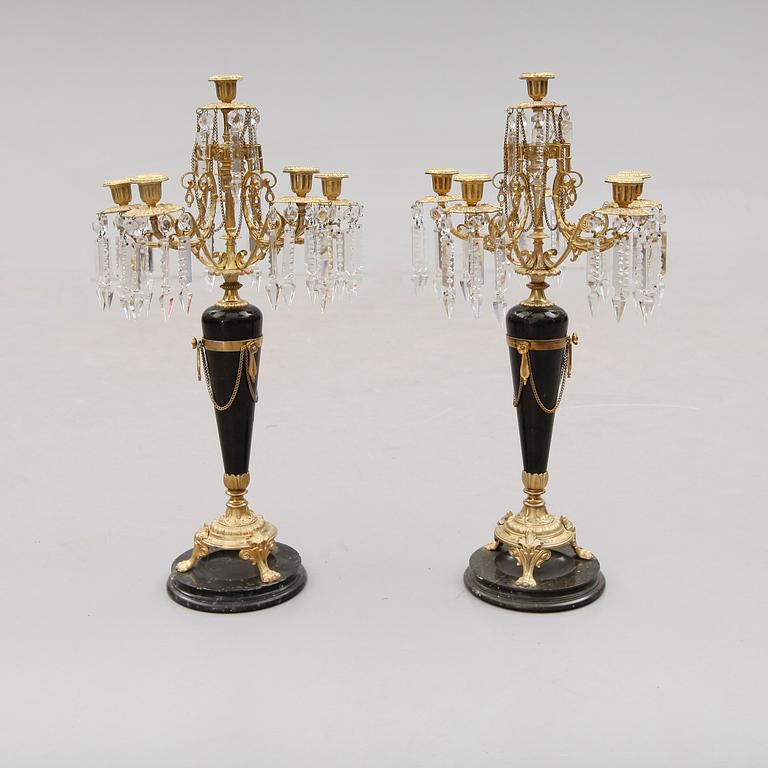 KANDELABRAR, 1 par, oscarianska, 1800-talets andra hälft.