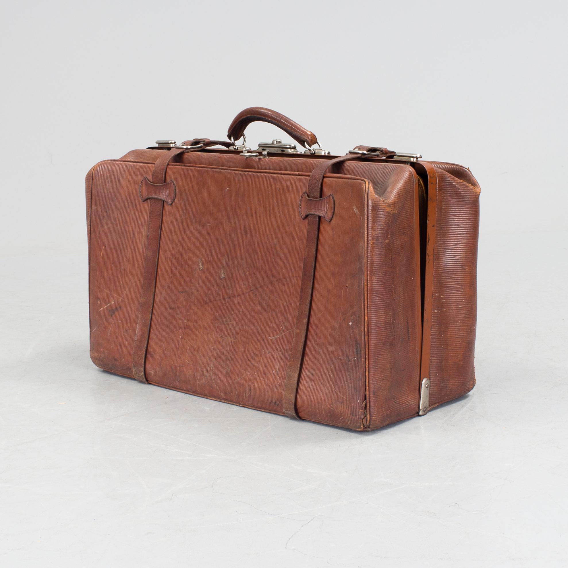 RESVÄSKA, skinn, 1910/20-tal.