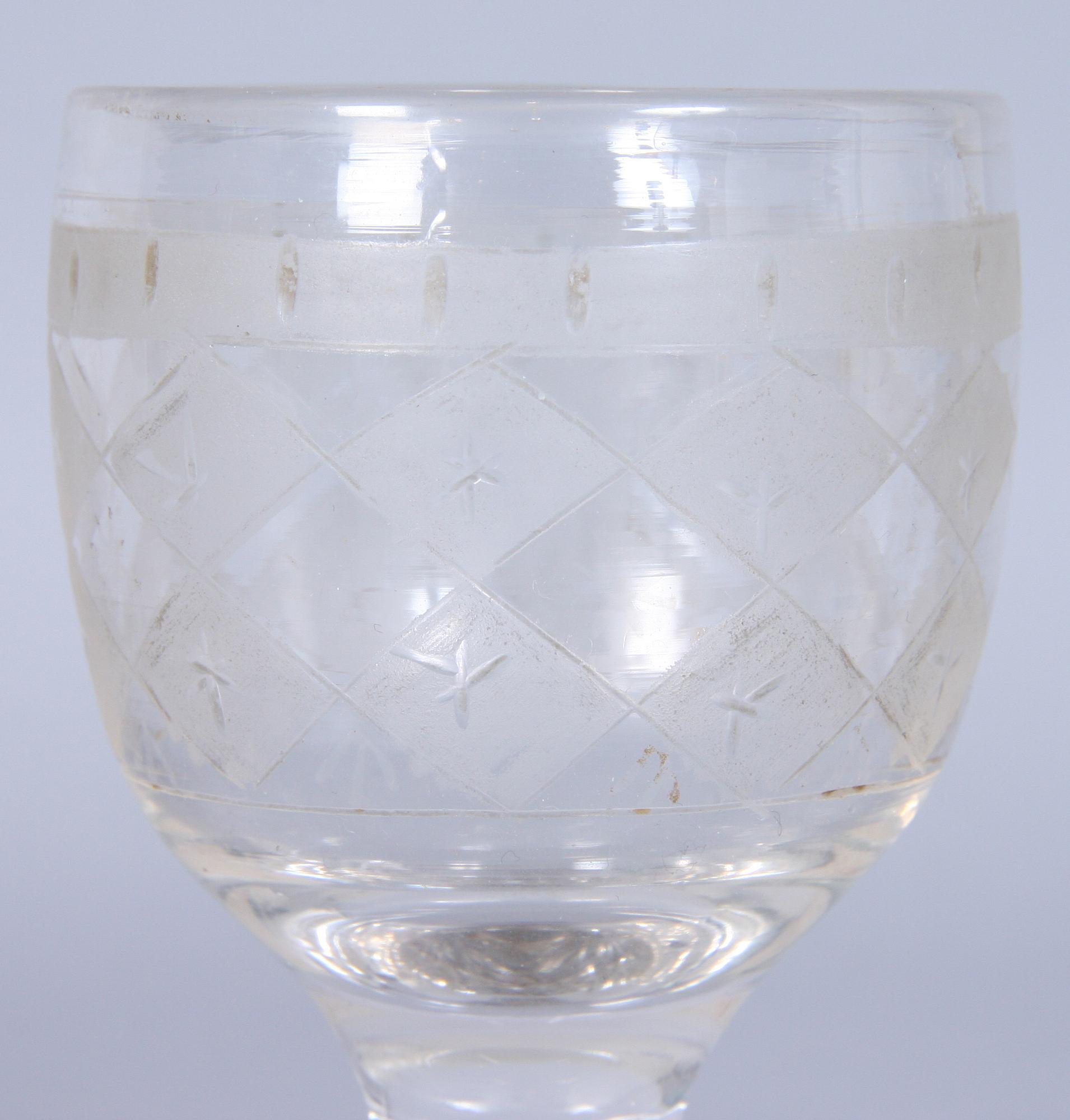 TEDOSA, glas, samt LIKÖRGLAS, 1800-tal.