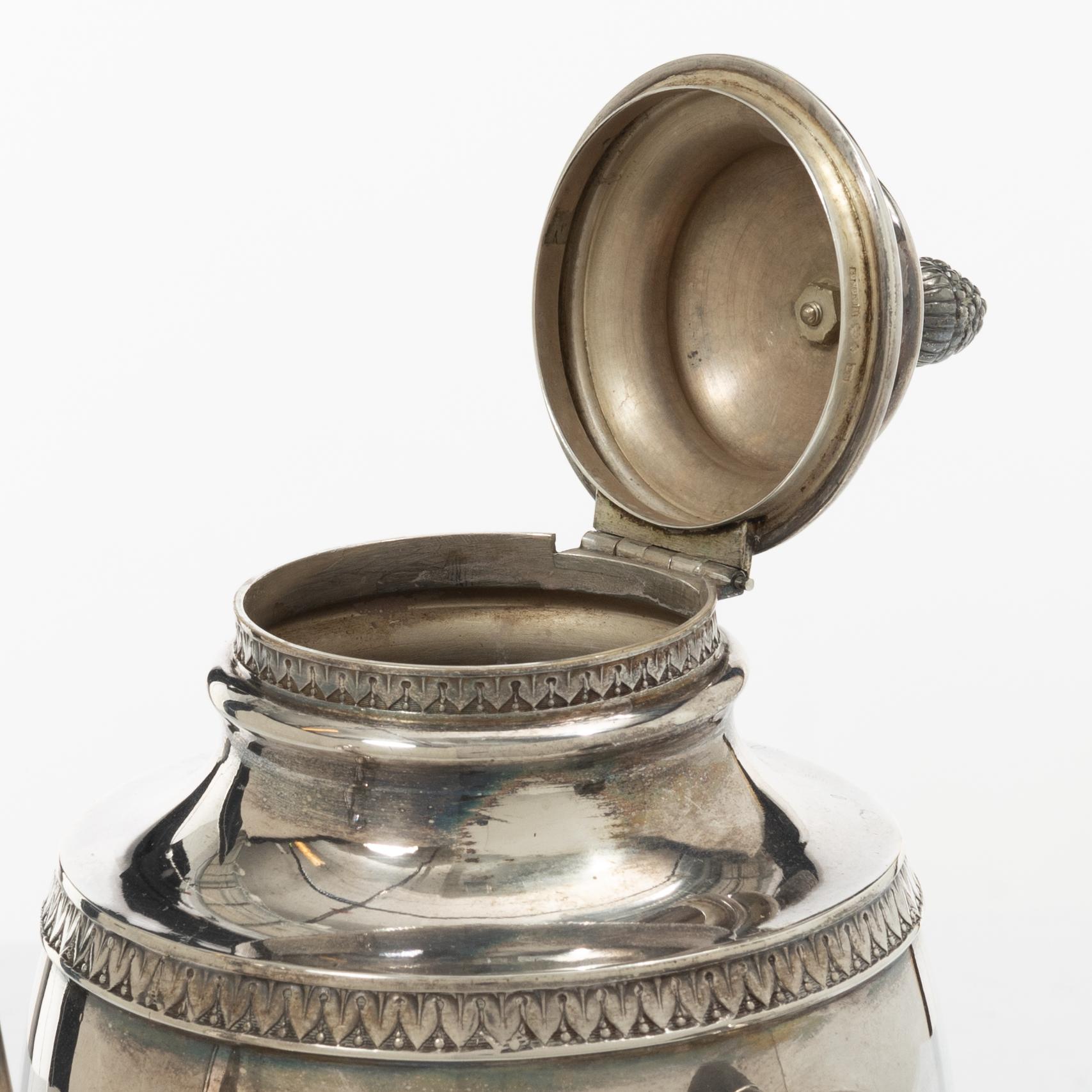 Kaffekanna, silver, KG Markströms Guldsmeds AB, Uppsala, 1931.