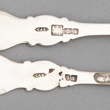 A pair of silver salt spoons, maker's mark Carl Adolf Seipel, Saint Petersburg 1853.