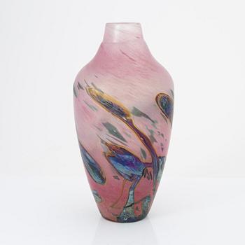 Ada Loumani, a glass vase, signed.