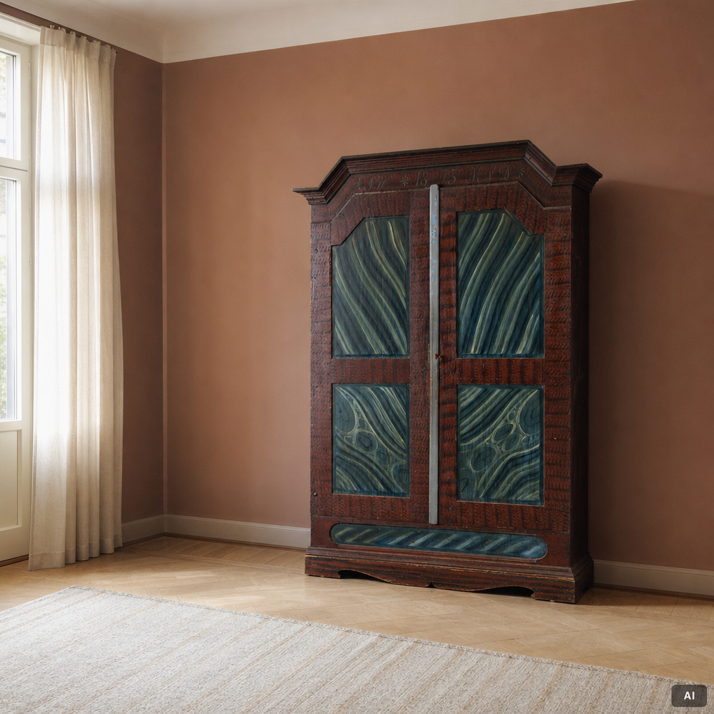 A cabinet, Värmland, dated 1873.