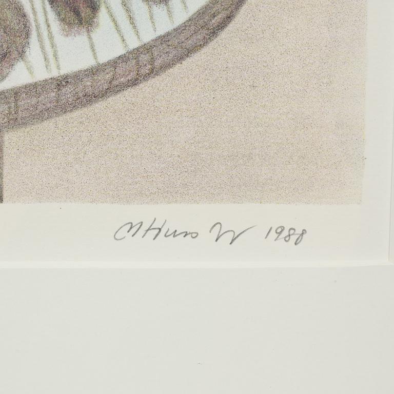 MONA HUSS WALLIN, färglitografi, signerad, daterad 1988 och numrerad 377/460.