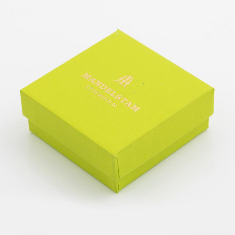 Earrings, Mandelstam, in the form of a hummingbird, silver and 18K gold, enamel and pink opals.