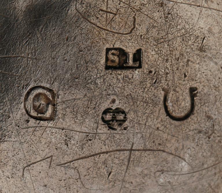 BÄGARE, silver, Samuel Lundal, Gävle. 1778. Vikt ca 57 g.