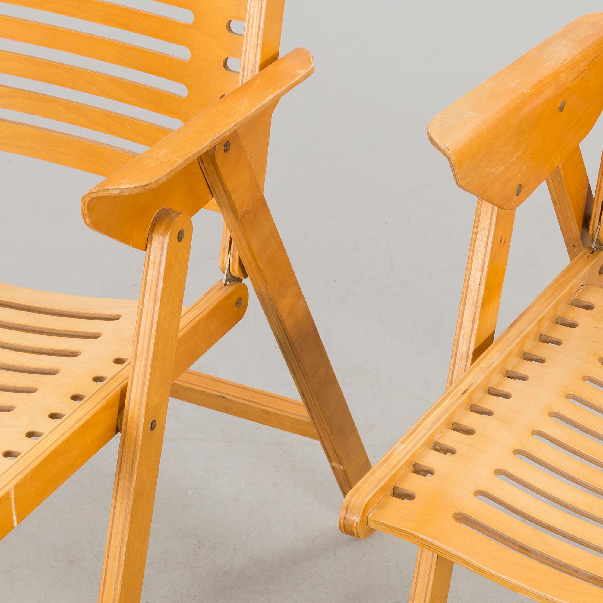 NICO KRALJ, "Rex", fällstolar, ett par, formgivna 1951.