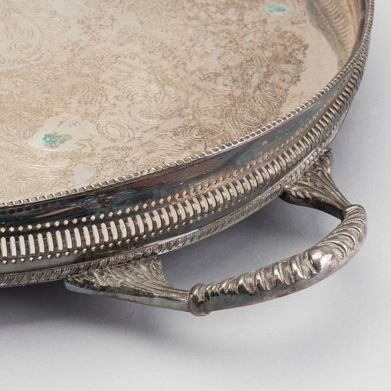 A 20th century English Sheffield silverplate tray.