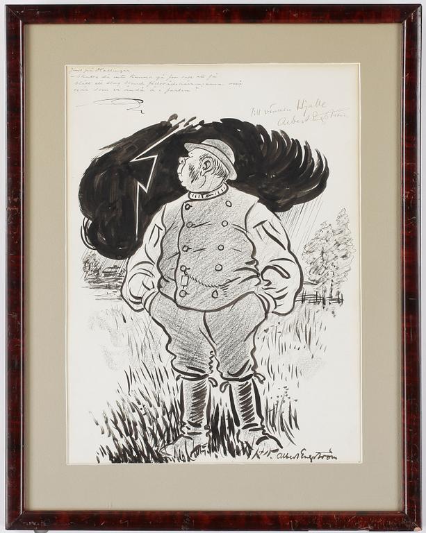 ALBERT ENGSTRÖM, blandteknik, signerad.